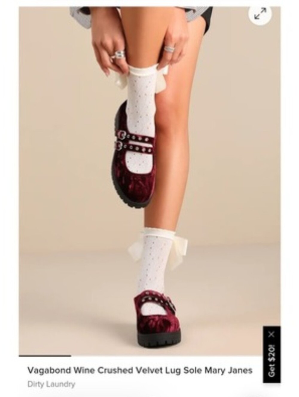 Dirty Laundry Wine Velvet Vagabond Mary Janes Lug Sole Platform Shoes 7.5 NEW